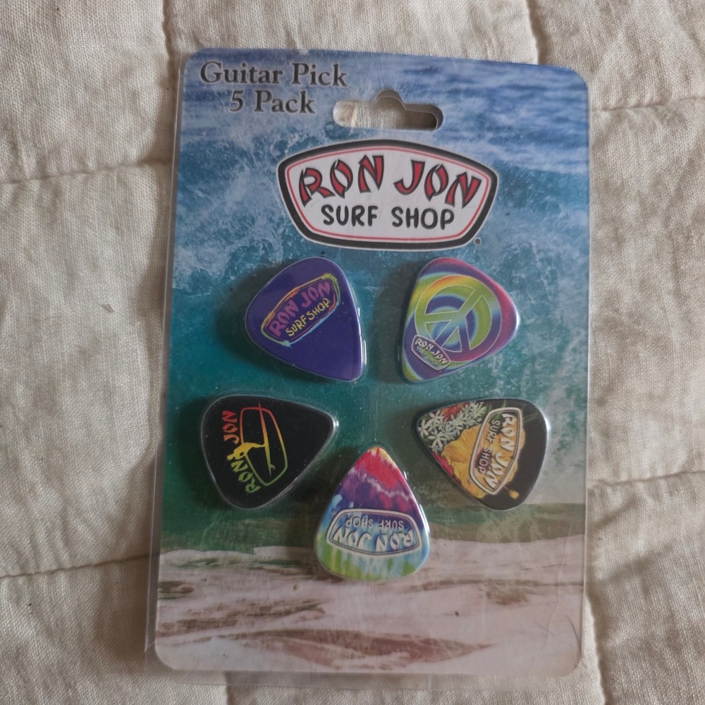 Ron Jon Surf Shop Guitar Picks 5 Pack OS Multicolor New Surf Beach Accessories